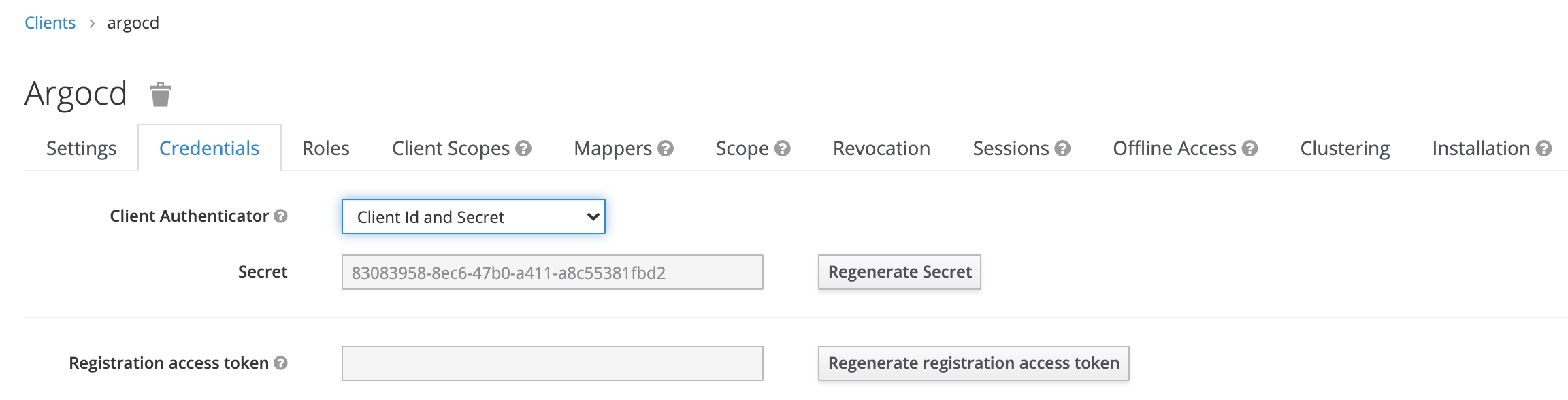 Keycloak client secret